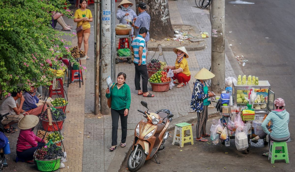 Daily life on Vietnam Sidewalk